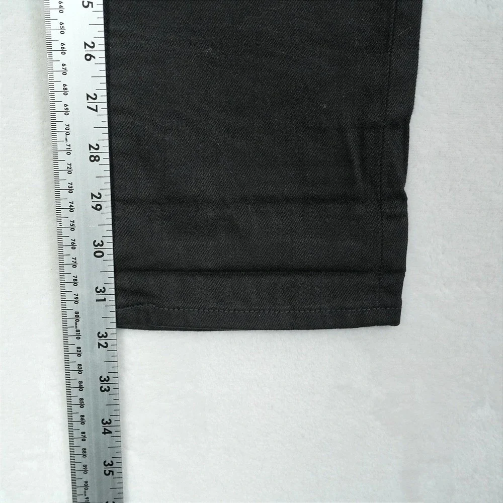 Uniqlo Jeans Mens 30x32 Black Slim Straight Selvedge Denim Middle Rise 452523